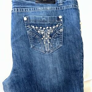 Vintage Y2K Elegant Blue Boot Cut Jeans with Embellishments